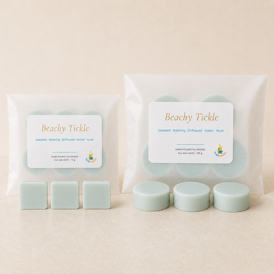 Beachy Tickle 75g pack of six pale green square soy wax melts